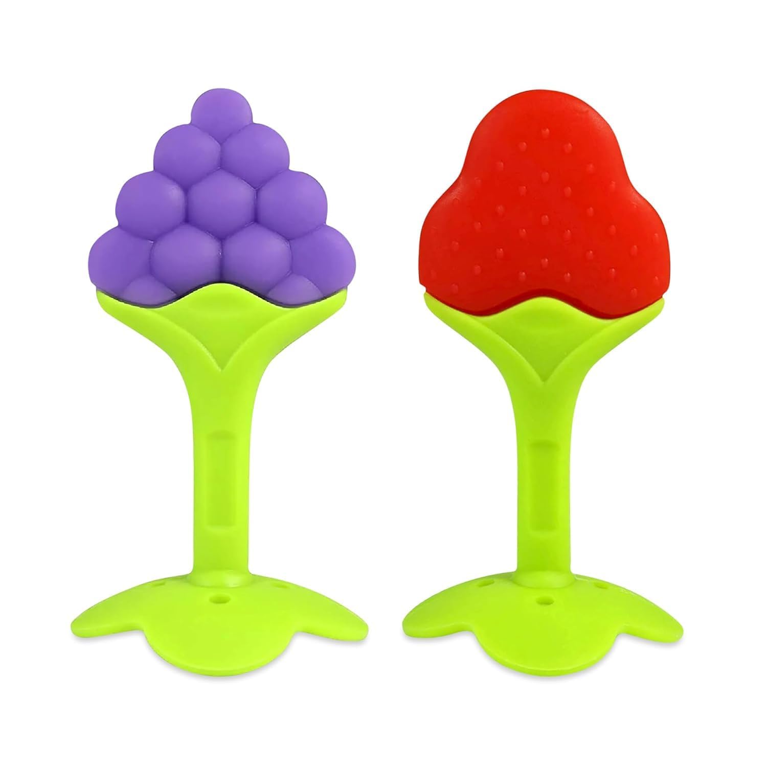 Baby Teething Toys - Chewable Babies Silicone BPA Free Natural, Nipple Teethers for Newborn Infant,Freezer Safe, Soft & Textured - Babies Shower Gift (Pack of 2)-image-34