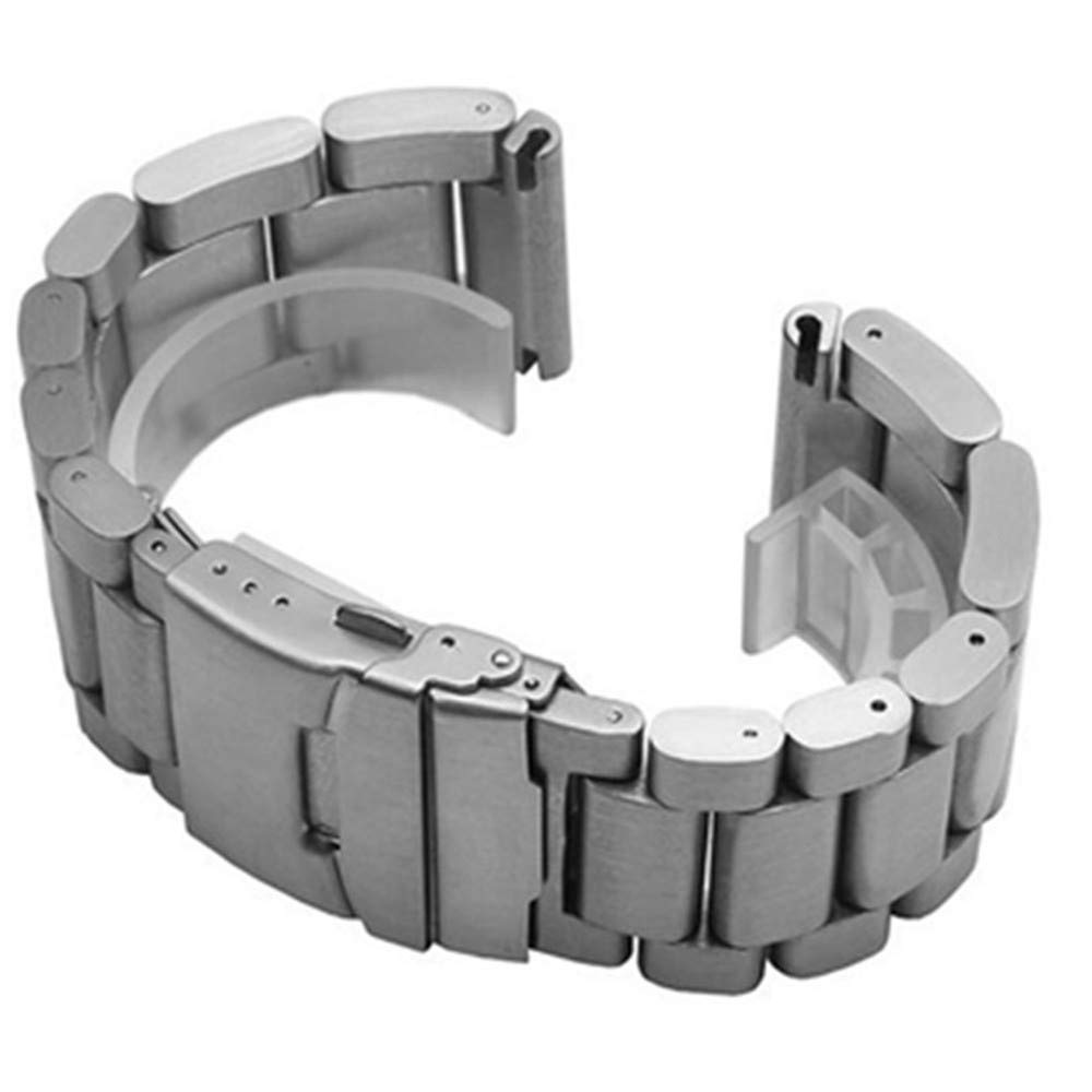 [watches419] 厚くする時計バンド ウォッチベルト ステンレスベルト 時計 バンド サイズ 22mm 交換ベルト 金属ベルト バネ棒はずし 付属 (22mm, シルバー)