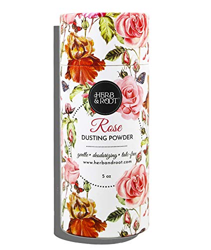 Rose Perfumed Body Dusting Powder for Women, Talc Free, Anti-chafing, feminine powder, dusting powder | Herb & Root, 5 oz