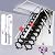 12 Steps Ceiling Mounted Attic Ladder, Retractable Pull Down System Attic Stairs, Telescopic Loft Stairs with Pull Rod, Ceiling Folding Loft Ladder with Handrail for Basement (Black, Steps 12)