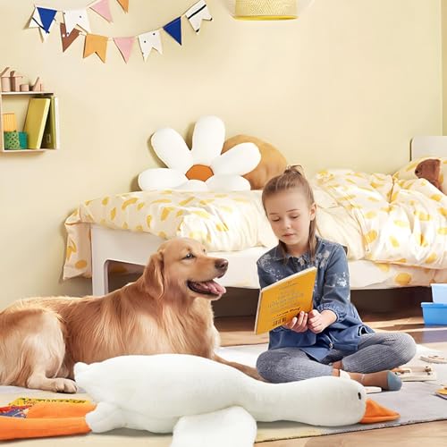 Kiuiom Plüsch Gans Kissen Puppe,Gans Kuscheltier Weiß,Riesige Gänse Plüschtiere,Stofftier Gänse,Weiches Gänses Schlafkissen Kissen,Für Kinder Und Mädchen,40CM