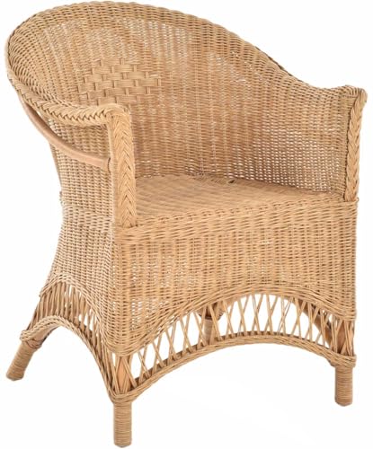korb.outlet Fauteuil en rotin tressé maison de campagne - Fauteuil en rotin naturel - Fauteuil en osier (miel foncé)
