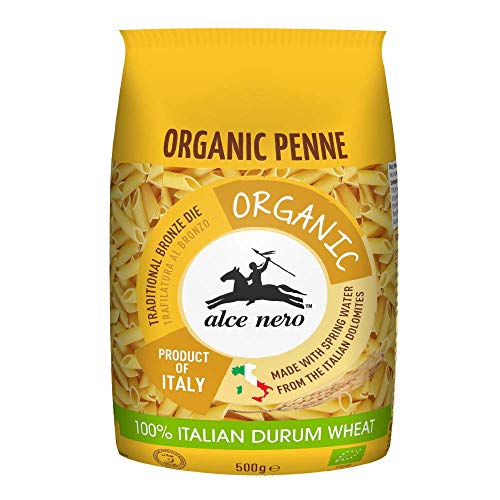 Alce Nero Organic Penne Rigate Pasta | Authentic Italian Pasta Taste & Texture | Made with Organic Italian Durum Wheat Flour | Fragrant Taste | No Preservatives or Additives | Made in Italy - 500g