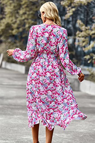 PRETTYGARDEN-Womens-Floral-Print-Boho-Dress-Long-Sleeve-Wrap-V-Neck-Ruffle-Belted-A-Line-Flowy-Maxi-Dresses