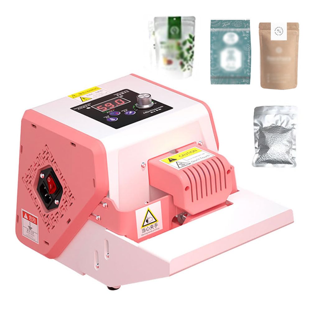 Aserzenith 1 80W Commercial Automatic Sealing Machine, Continuous Roller Heat Sealer, With Liftable Tabletop, Temperature& Speed Adjustable, 60S Quick Heat