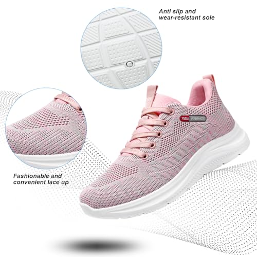 Image of Padgene Womens Sneakers Lightweight Tennis Walking Shoes Sports Running Shoes for Woman Mesh Breathable Gym Fashion Sneakers Athletic Comfortable Casual