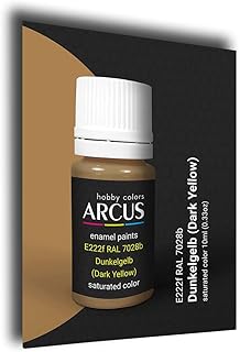 Arcus 222 Enamel paint. Wehrmacht. RAL 7028b Dunkelgelb (Dark Yellow) 10ml