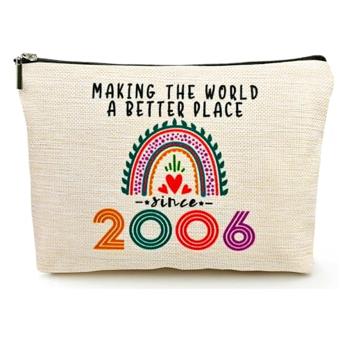 19th Birthday Gifts for Girls Makeup Bags, 2006 Happy 19th Birthday Decorations for Teen Girls, 19 Year Old Girl Birthday Gifts for Daughter, Sister, Granddaughter, Cosmetic Travel Pouch, Christmas