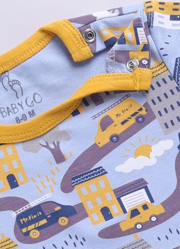Image of BABYGO Baby Half Sleeve Rompers 100% Cotton for New Born Baby|Daily Suits for Baby Boys & Girls| 0-3M| 3-6M|6-9M|Onesies| Infant Clothes | Pack of 1