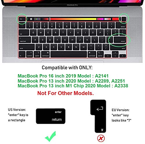Image of Oaky Keyboard Protector Compatible with MacBook Pro16 Inch 2019-2020 Release Model A2141 Soft Silicone Waterproof Dust-Proof Ultra Thin Keyboard Cover Skin for MacBook Pro 16 Inch - Silicon Black