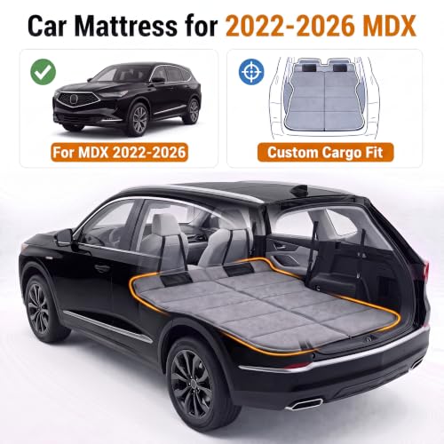 Image of Car Mattress for 2022-2026 Acura MDX, Upgraded Non-Inflatable Thickened Foam SUV Car Camping Mattress, Foldable Trunk Sleeping Pad Car Bed Mattress for Road Trips Camping Travel