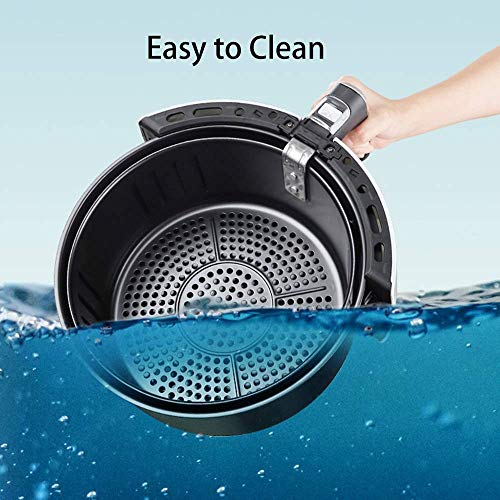 Gesunde Fritteuse Herd Smart Touch LCD-Luftfritteuse Pizza Ölfreie Luftfritteuse Multifunktions-Smart-Fritteuse Stromausfallschutz für Pommes Frites (Farbe: Schwarz) – Bild 3