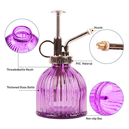 Ulikey Plantensproeier, spuitfles glas bloem water spray fles pot vintage stijl bloemenspuit waterspuitfles pomp… - Afbeelding 4