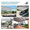 Patio 8' x 16' Sun Shade Cloth with Grommets, Outdoor Shade Sail Pergola Shade Cover Canopy, UV Block Privacy Screen Fabric with Straight Edge for Garden Deck Backyard Porch, Grey #4