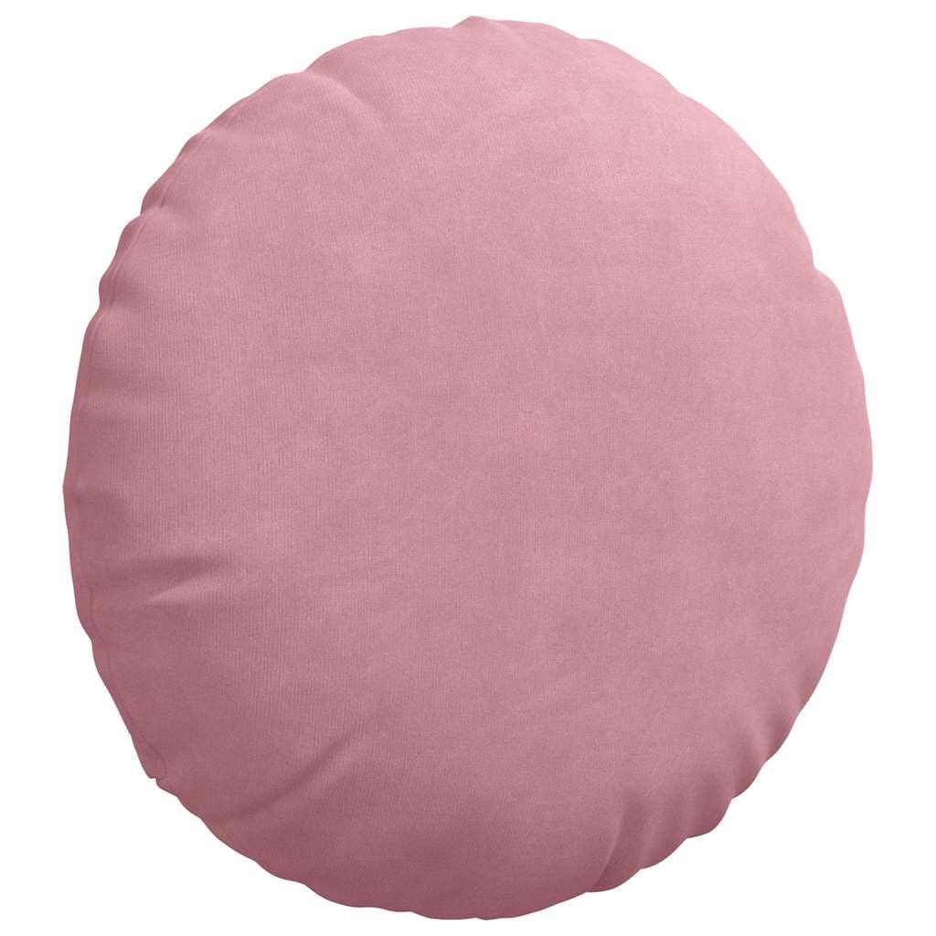 Cuscino da seduta, 2 pezzi, rosa, Ø 60 x 21 cm, in velluto, con chiusura lampo, per uso interno versatile