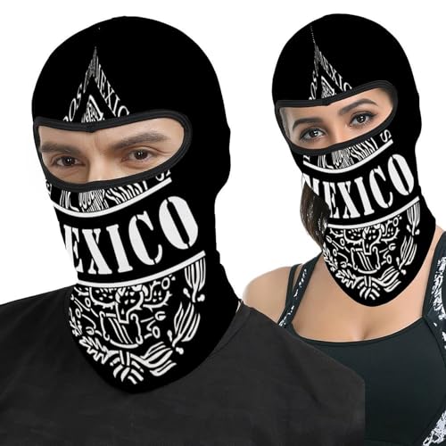 Mexican Mexico Flag Full Face Mask,Windproof Patriotic Flags Themd Balaclava Neck Headwear Face Cover for Unisex Cycling