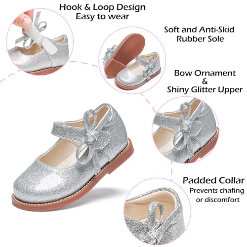 Image of PHIRAMIN Toddler Girl Mary Jane Student Oxford Shoes-Little Girl School Uniform Shoes for Wedding Party