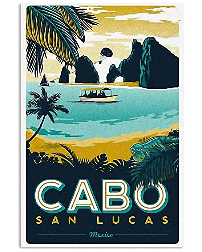 12x16 Inch Metal Aluminum Sign Cabo San Lucas Metal Sign Metal Poster Living Room Garden Bedroom Office Hotel Cafe Bar Wall Art Decor