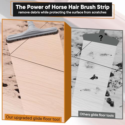 Image of Replacement Floor Tool Compatible with ProTeam 101446 E-Z Glide Backpack Vacuum,Compatible with Hoover C2401, 14 inch Multi-Surface Brush for Commercial Cleaner(2 Pack,Horse Hair Brush)