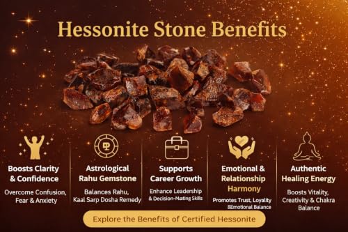 Image of Natural Hessonite (Gomed) Rough Stone 50g - Raw Healing Crystal for Vastu & Meditation