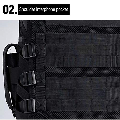 Moontie Tactical Vest, Multi-Pocket SWAT Army CS Hunting Vest Camping Hiking Accessories Outdoor Hunting Hiking Camping Equipment