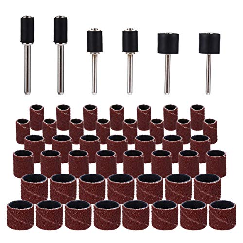 DOITOOL Sanding Discs for Tool 51pcs Sanding Bands Kit Drum Sander Mandrels Sandpaper Band Woodworking Sander