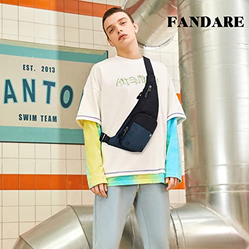 FANDARE Ultralight Sling Bags Outdoor Hiking Daypacks Chest Shoulder Bag Men Crossbody Bags Women Waist Bag Cover Pack Rucksack for Travel Hiking Bicycle Sport Gym Daypacks Small Daypacks Dark Blue - Image 2