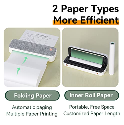 Image of A4 Thermal Portable Printer, Wireless Inkless Bluetooth Mobile Travel Printer, Compatible with Android and iOS, Prints Documents