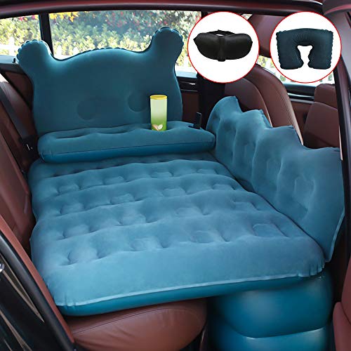 hikotor Car Inflatable Air Mattress Back Seat Pump Portable Travel Camping Sleep Pad Cushion Bed fits Universal SUV Truck Minivan | Compact Twin Size