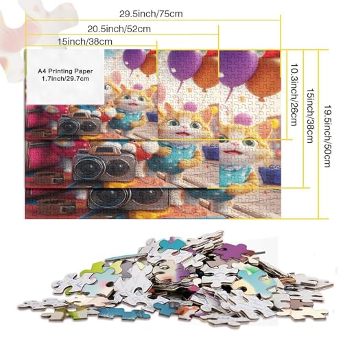 Mini rompecabezas de gato de 1000 piezas en papel premium de 70x50 cm con ajuste perfecto 5
