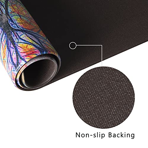 Qiyi Kitchen Rug 1 Piece Anti Fatigue Floor Mat Pvc Leather Waterproof Runner Rug Purple Home Décor Non Skid Office Padded Standing Mat Foam Cushioned Comfort Doormat 17" W X 29" L - Glorious Tree #TOP3