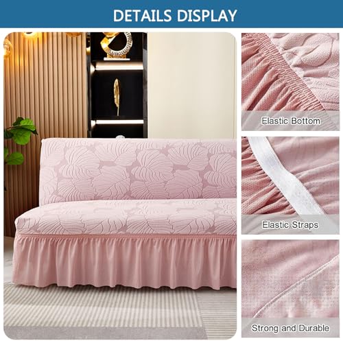 Funda elástica para sofá cama sin brazos con estampado de hojas amarillas S 6