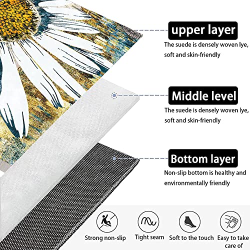 Artistic Sunflower Floral Area Rug For Living Room Boho Rustic Modern Rug Non-Slip Floor Mat Carpet,3'X5' #TOP1