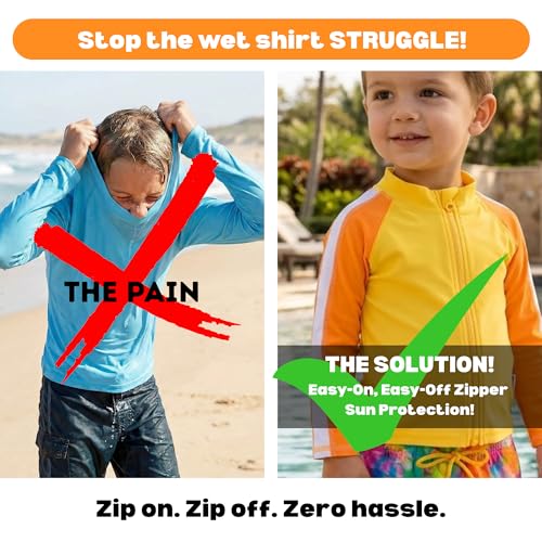 Image of SwimZip Boys' Long Sleeve Rash Guard & Swim Shorts Set - UPF 50+ Sun Protection