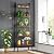 Homfa Industrial Ladder Shelf, 5 Tier Bookshelf Plant Flower Stand Storage Rack Multipurpose Utility Organizer Shelves Wood Look Accent Metal Frame Furniture Home Office