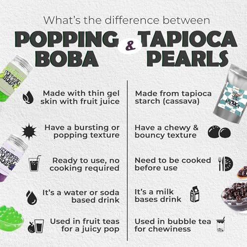 Image of Zawaa Boba Tea Assorted Popping Boba Pearls - Green apple & Blueberry | 300g Each (Pack of 2) | Bursting Bubble Tea Pearls