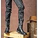 Jousen Cowboy Boots for Men Embroidery Men's Western Boots Retro Square Toe Mens Boots Botas Vaqueras Para Hombre (AMY8420 black 10)