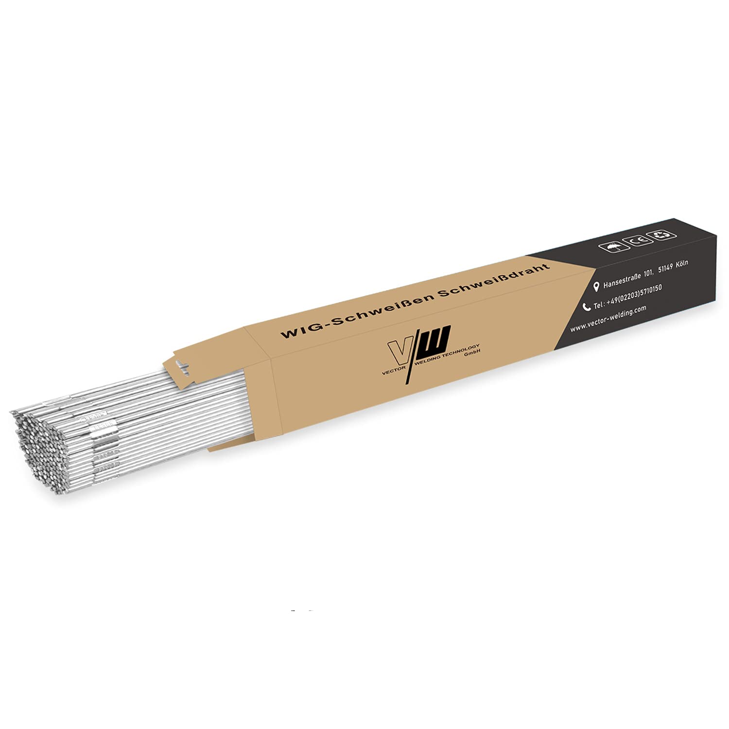VECTOR WELDING WIG Schweißstäbe ER308Si Edelstahl Ø 1,6 + 2,4 mm je 1 kg