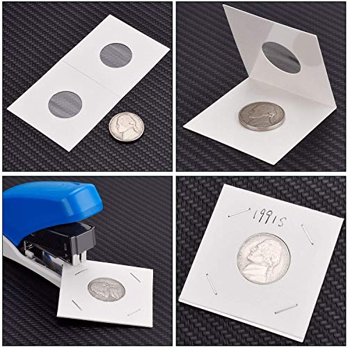 DILISEN 300 Stück Kartonmünzenhalter Flip Mega Sortiment, 5,1 x 5,1 cm für Münzsammlungen