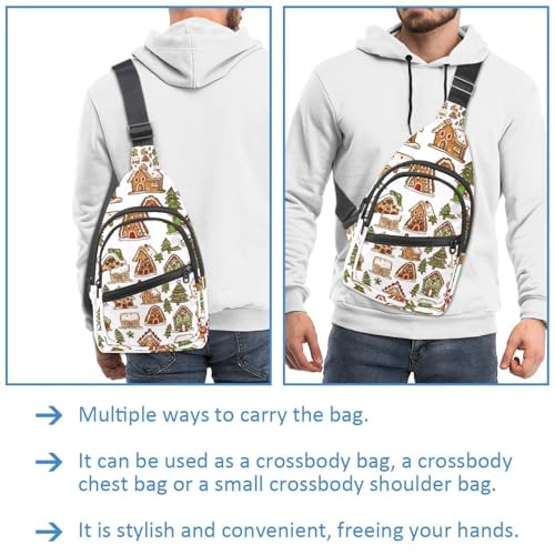 Mochila cruzada multicolor ajustable Cookie House and Tree para running 3