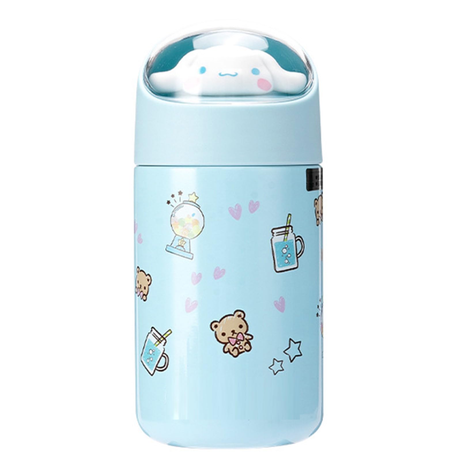 Cartoon Water Bottle Cute Anime Thermos Mug Adorable Insulated Bottle Portable Thermal Travel Mug Kawaii Hot&Cold Water Cup (blue)