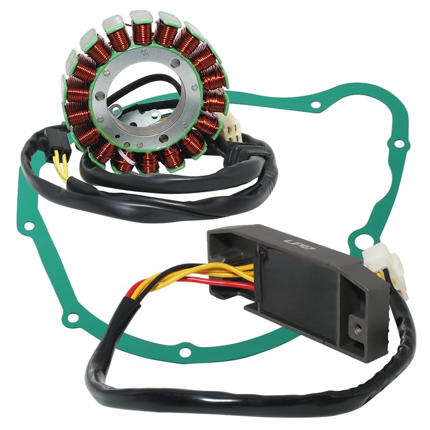 Stator Coil Rectifier Gasket Set Compatible with for Suzuki VS1400 Boulevard S83 2005-2009, for Suzuki VS1400 Intruder 1400 1996-2004, Stator OEM: 32101-38B00 / 32101-38B02, Rectifier 32800-12E01