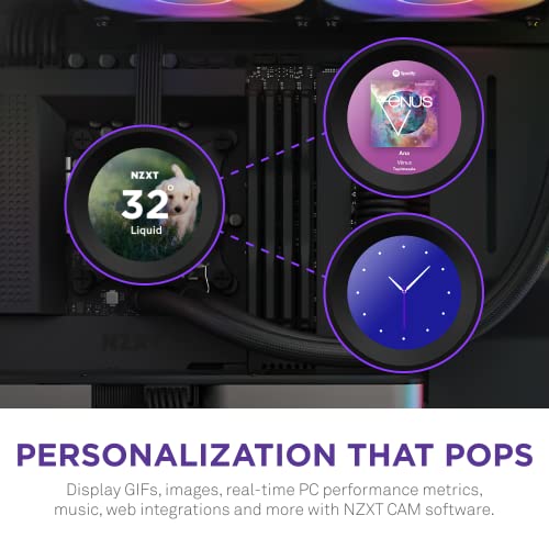 Image of NZXT Kraken Elite 280 RGB - RL-KR28E-B1 - 280mm AIO CPU Liquid Cooler - Customizable 2.36 inch LCD Display for Images, Performance Metrics - High-Performance Pump - 2 x F140 RGB Core Fans - Black