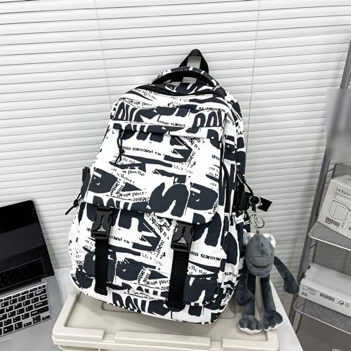 Teclado Fashion Backpack with Cute Accessory 16.5 Inch Bookbags Laptop Bag Casual Lightweight Travel Daypacks (1)2