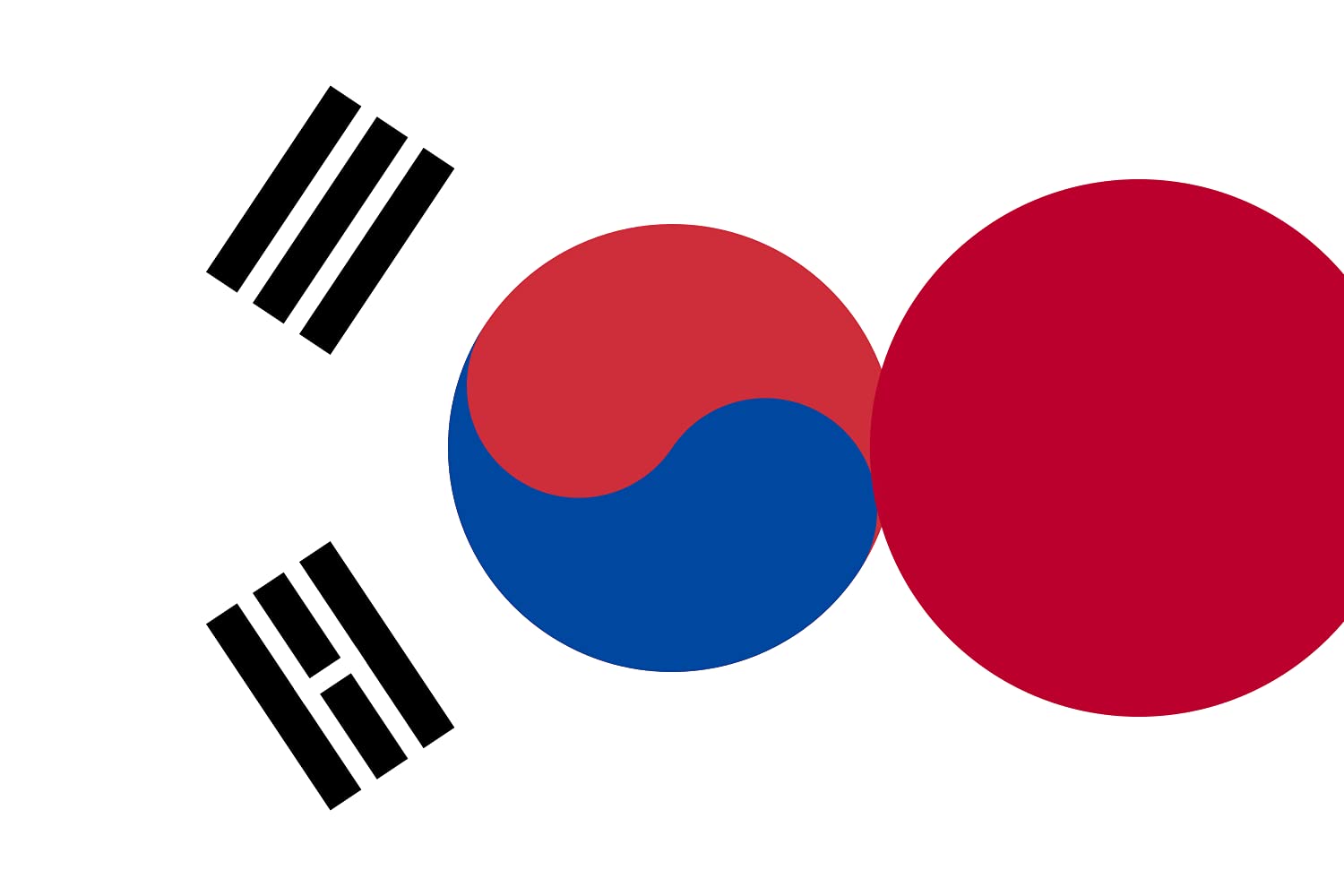 Drapeau Japon Corée du Sud hybride grand format pour décoration extérieure et intérieure