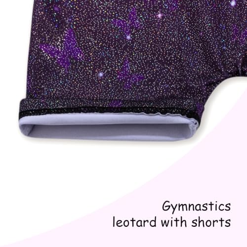 Image of Leotards for Girls Gymnastics Toddler Dance Biketards Mermaid Unicorn Athletic Dance Wear Shiny Rainbow Blue Hotpink