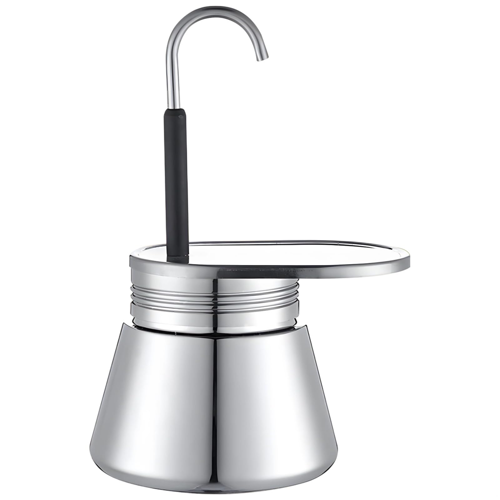 Stovetop Espresso Moka - Cafetera italiana de acero inoxidable, boquilla individual de pared gruesa, prepara un rico café crema en casa