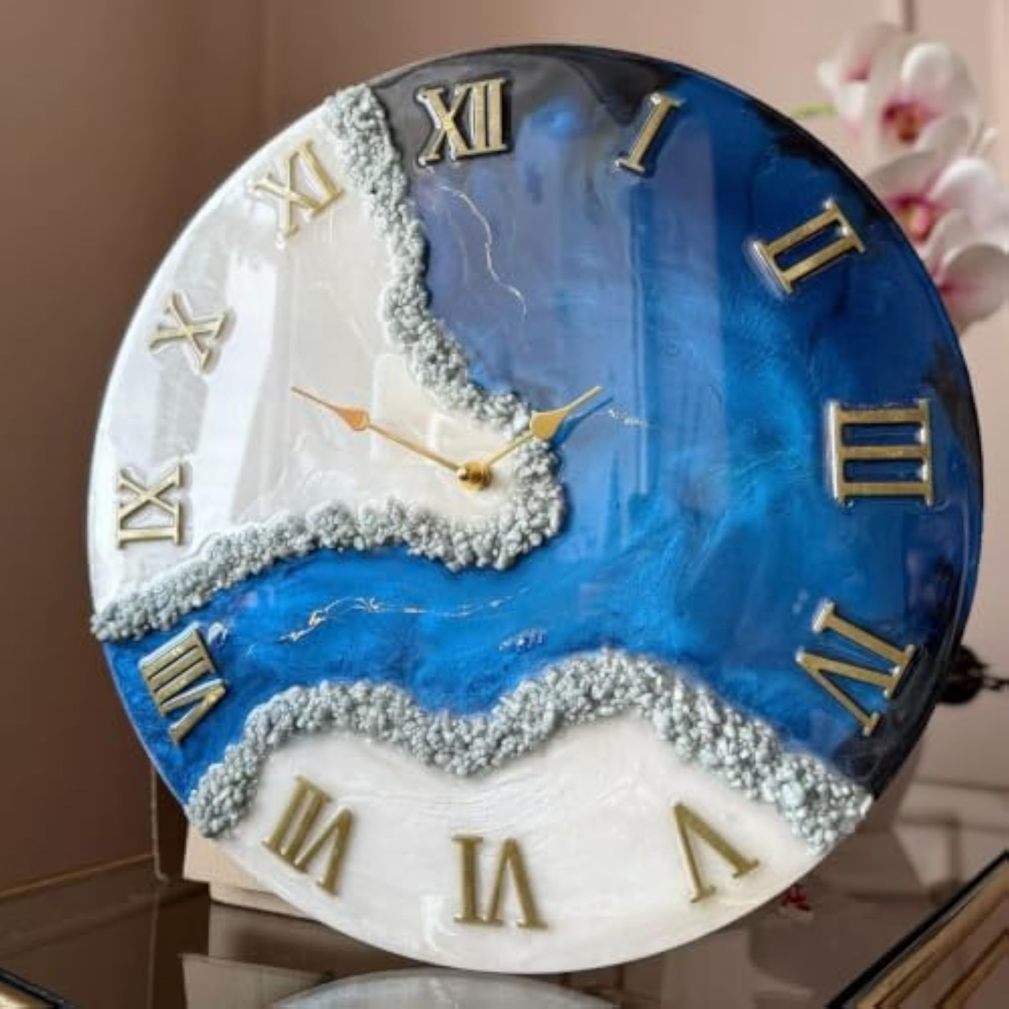 Elegant Resin Wall Clock, 12 Inch
