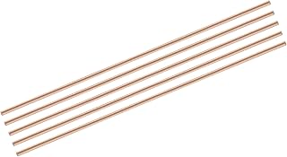 QUARKZMAN 5er-Pack Reiner Kupfer Rundstab 4mm/0,16 Zoll Durchmesser 300mm/12 Zoll Länge Massiver Kupferstab Drehbankstange für DIY Metallhandwerk Metallbearbeitung Hobbys
