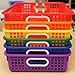 Really Good Stuff 6PK Plastic Desktop Paper Storage Basket for Classroom or Home–14”x10” Plastic Mesh Basket-Secure Papers Crease-Free–Grouping for 6